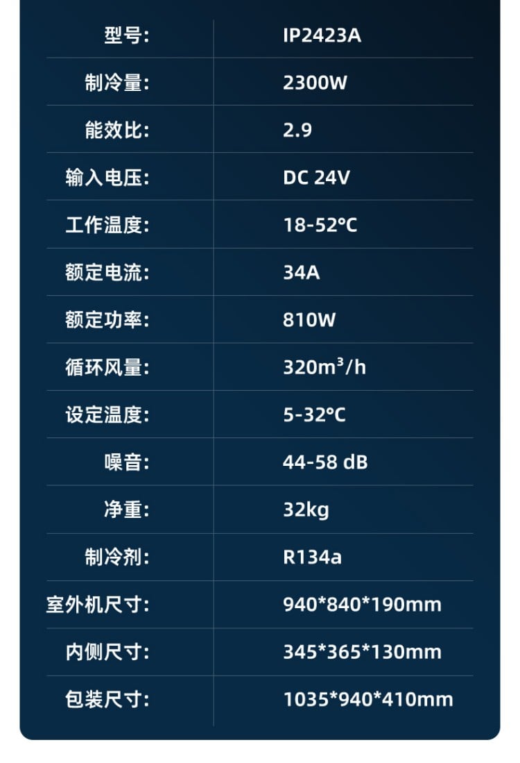 顶置一体式驻车空调IP2423A 详情图