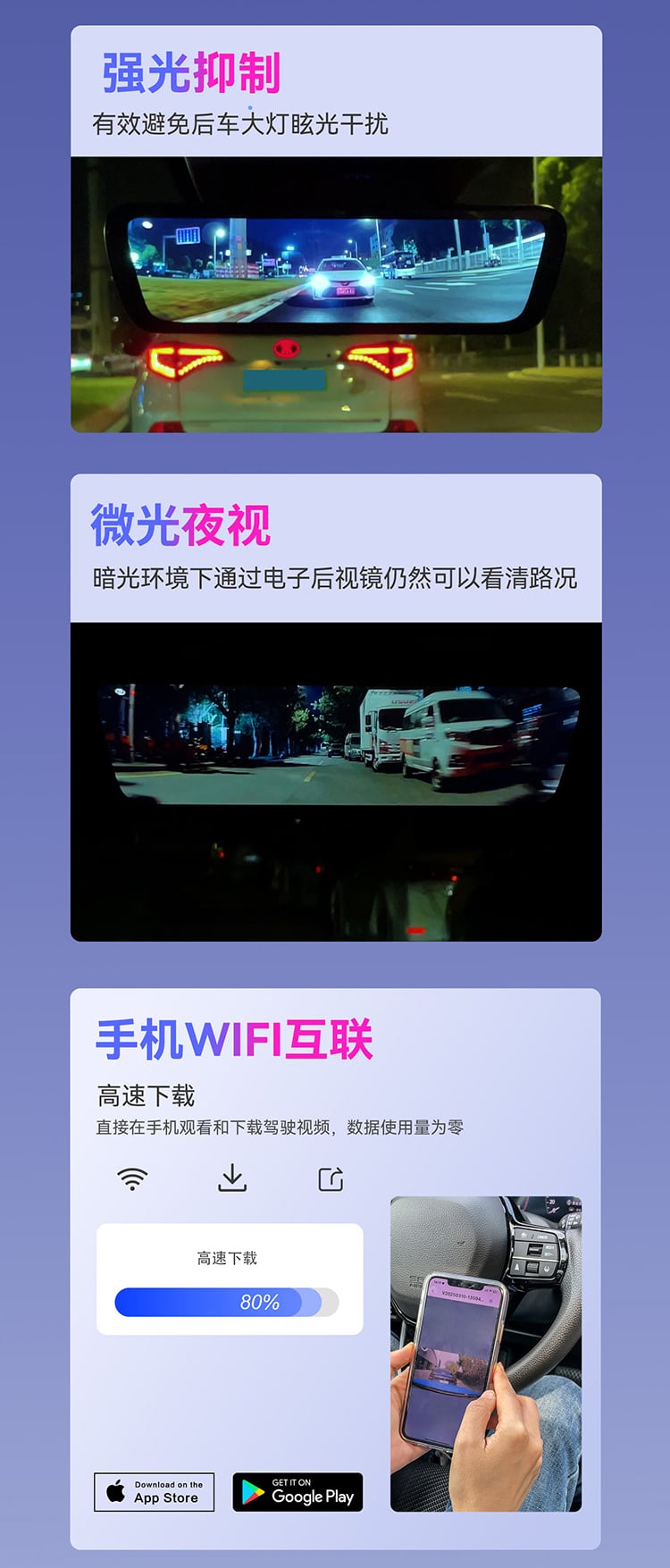 H6 Pro 柔光电子后视镜(9.35英寸 2K数字流媒体后视镜) 详情图