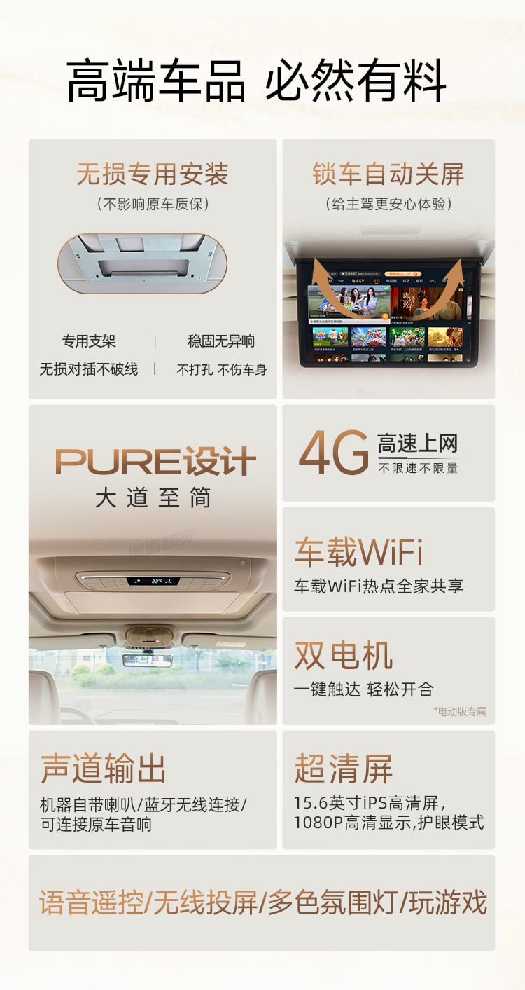 别克GL8专用吸顶电视 详情图