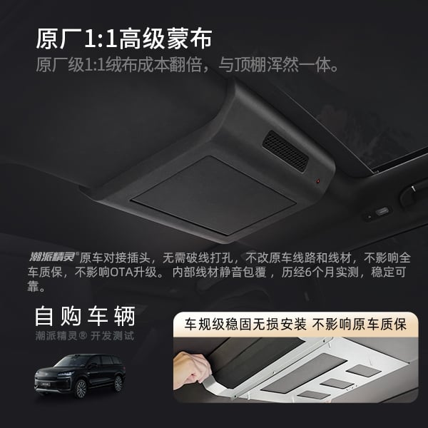 腾势N9专用吸顶电视