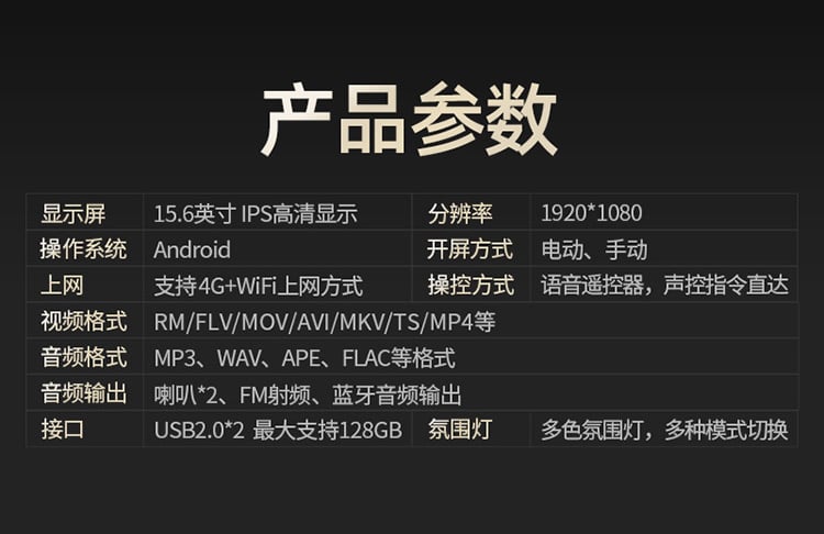 赛那/格瑞维亚专用吸顶电视 详情图