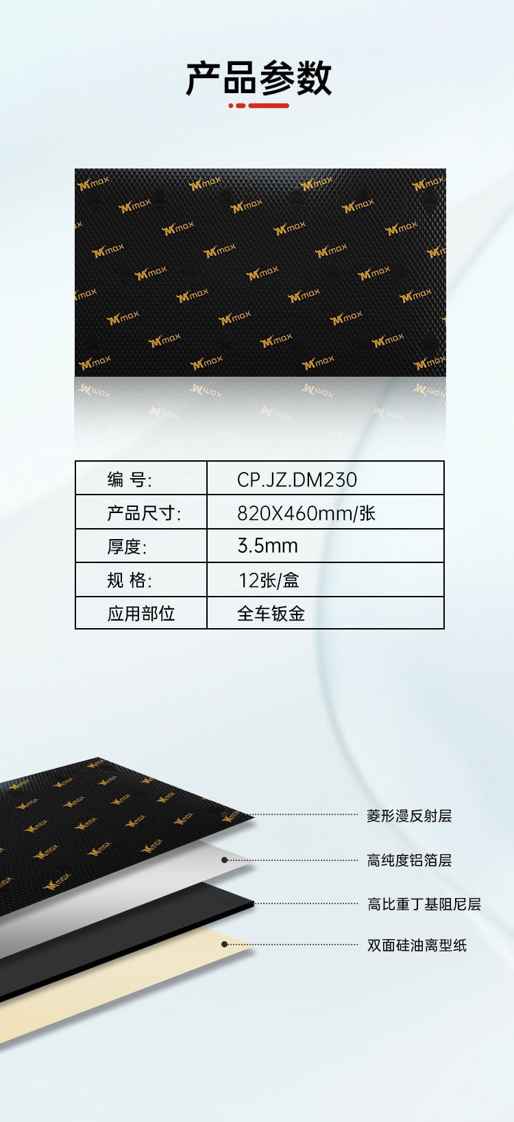 M-MAX
大麦静音高比重减振垫 详情图