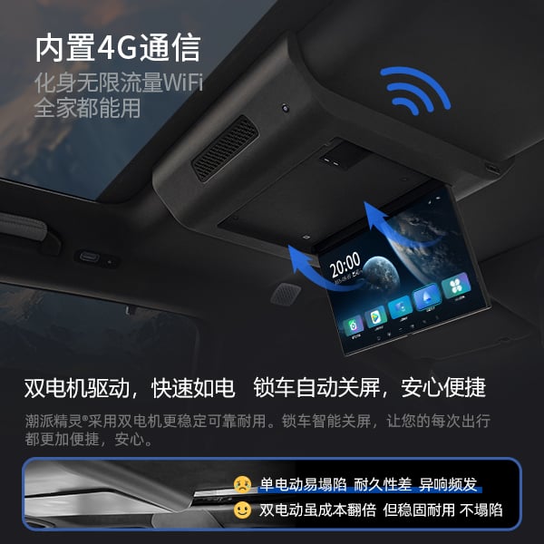 腾势N9专用吸顶电视