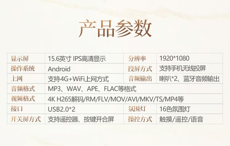 比亚迪夏专用吸顶电视 详情图